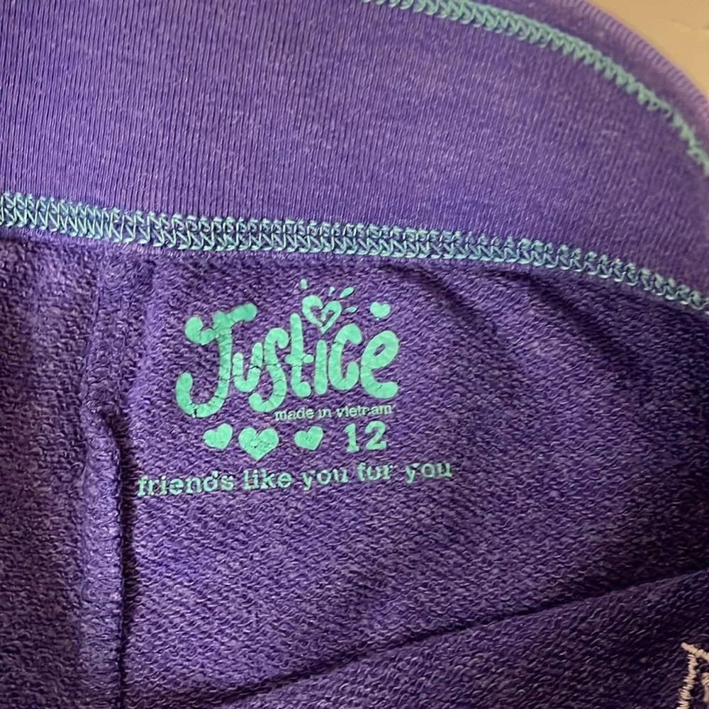 Justice purple athletic shorts youth size 12